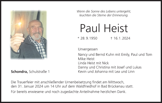 Anzeige von Paul Heist von MGO