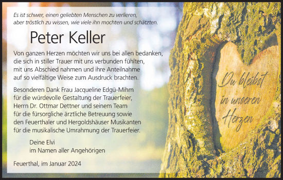 Anzeige von Peter Keller von MGO