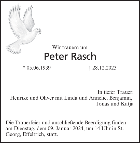 Anzeige von Peter Rasch von MGO
