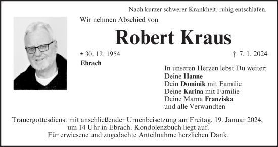 Anzeige von Robert Kraus von MGO