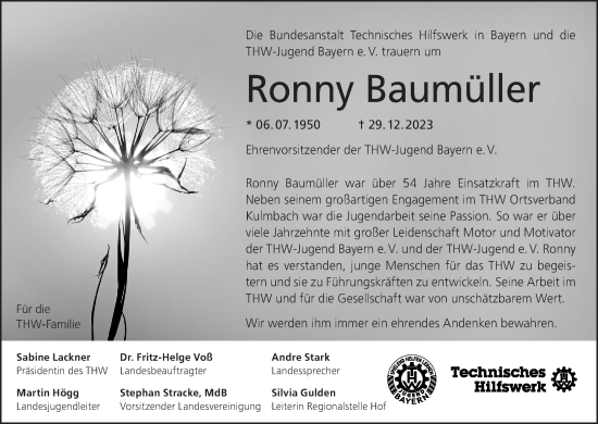 Anzeige von Ronny Baumüller von MGO