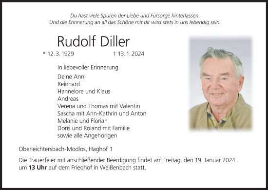Anzeige von Rudolf Diller von MGO