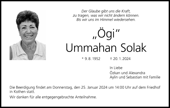 Anzeige von Ummahan Solak von MGO