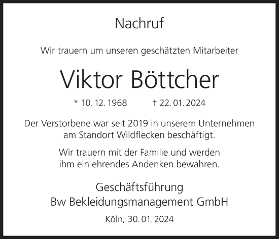 Anzeige von Viktor Böttcher von MGO