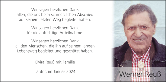Anzeige von Werner Reuß von MGO