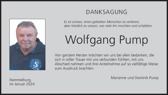 Anzeige von Wolfgang Pump von MGO