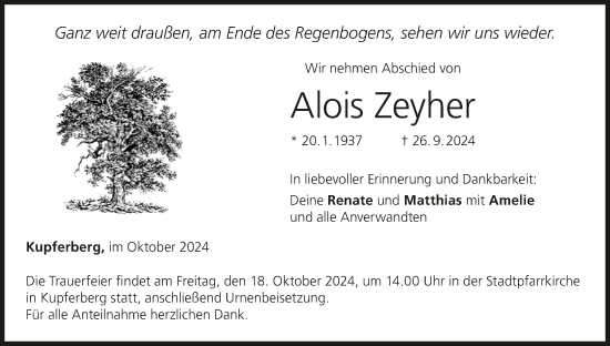 Anzeige von Alois Zeyher von MGO