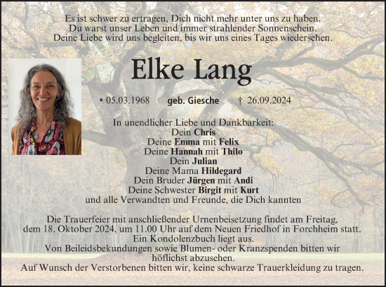 Anzeige von Elke Lang von MGO