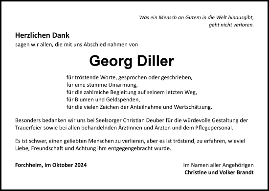 Anzeige von Georg Diller von MGO