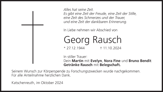 Anzeige von Georg Rausch von MGO