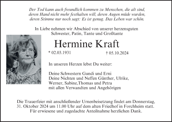 Anzeige von Hermine Kraft von MGO