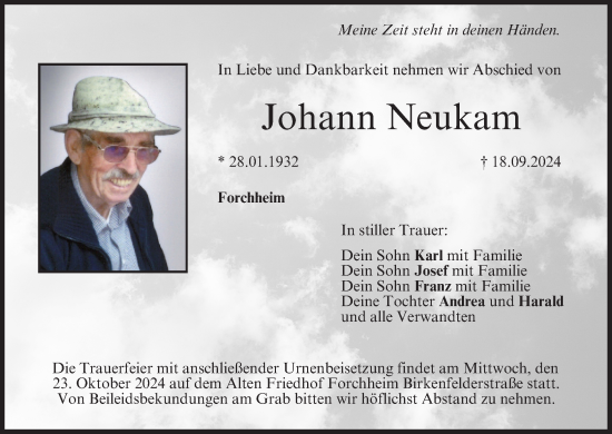 Anzeige von Johann Neukam von MGO