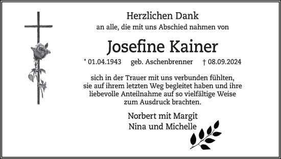 Anzeige von Josefine Kainer von MGO