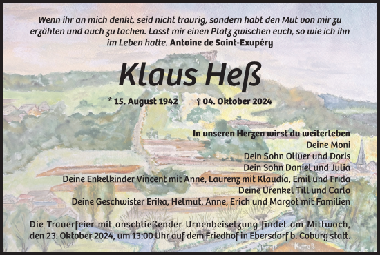 Anzeige von Klaus Heß von MGO