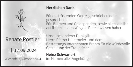 Anzeige von Renate Postler von MGO