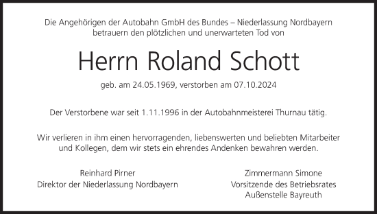 Anzeige von Roland Schott von MGO