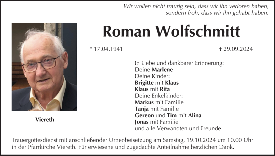 Anzeige von Roman Wolfschmitt von MGO