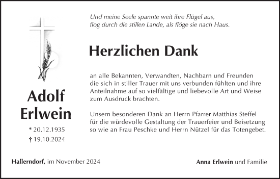 Anzeige von Adolf Erlwein von MGO