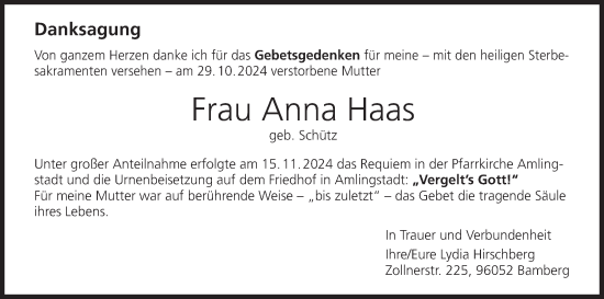 Anzeige von Anna Haas von MGO