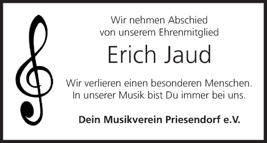 Anzeige von Erich Jaud von MGO