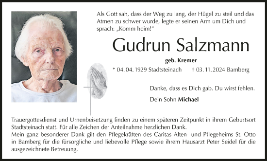 Anzeige von Gudrun Salzmann von MGO