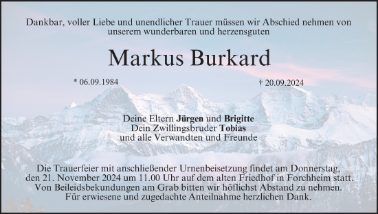Anzeige von Markus Burkard von MGO