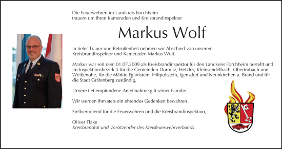 Anzeige von Markus Wolf von MGO