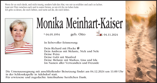 Anzeige von Monika Meinhart-Kaiser von MGO