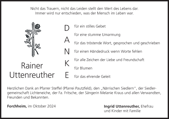Anzeige von Rainer Uttenreuther von MGO