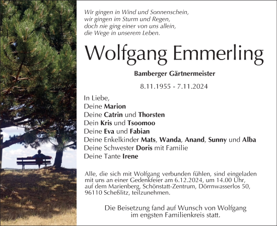 Anzeige von Wolfgang Emmerling von MGO