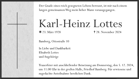 Anzeige von Karl-Heinz Lottes von MGO