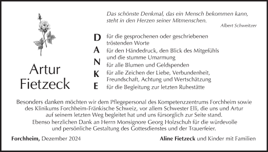 Anzeige von Artur Fietzeck von MGO