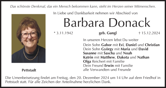 Anzeige von Barbara Donack von MGO