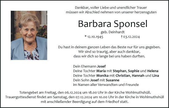 Anzeige von Barbara Sponsel von MGO