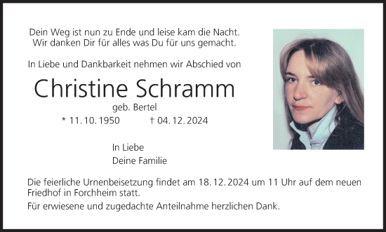Anzeige von Christine Schramm von MGO
