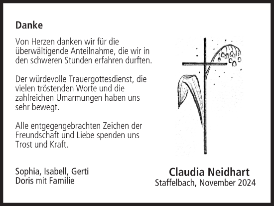 Anzeige von Claudia Neidhart von MGO