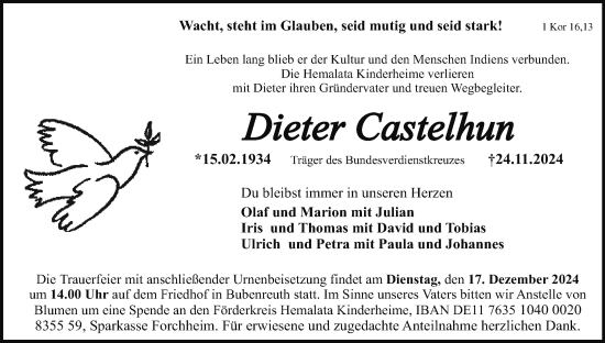 Anzeige von Dieter Castelhun von MGO