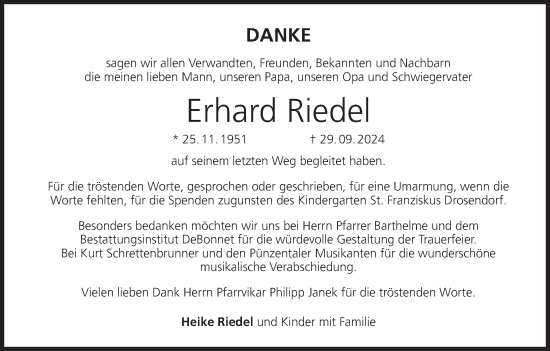 Anzeige von Erhard Riedel von MGO