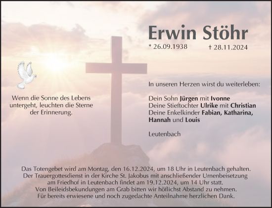 Anzeige von Erwin Stöhr von MGO