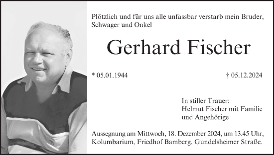 Anzeige von Gerhard Fischer von MGO