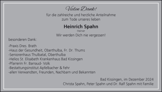 Anzeige von Heinrich Spahn von MGO