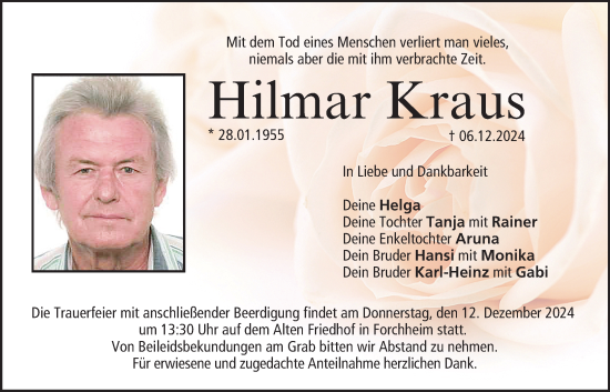 Anzeige von Hilmar Kraus von MGO