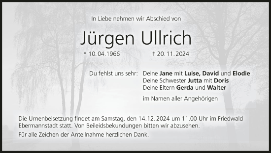 Anzeige von Jürgen Ullrich von MGO