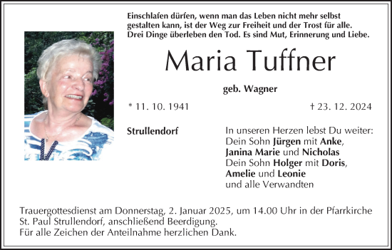 Anzeige von Maria Tuffner von MGO