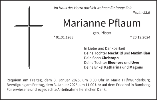 Anzeige von Marianne Pflaum von MGO