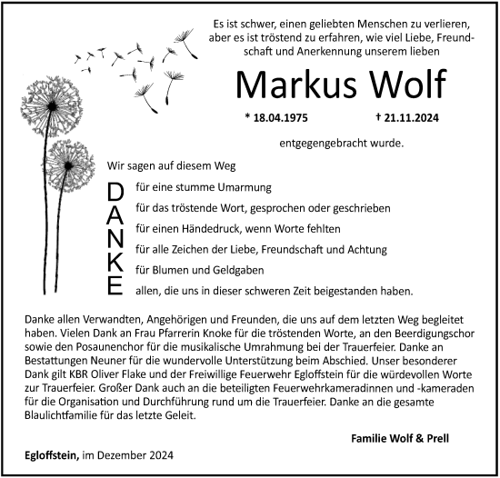 Anzeige von Markus Wolf von MGO