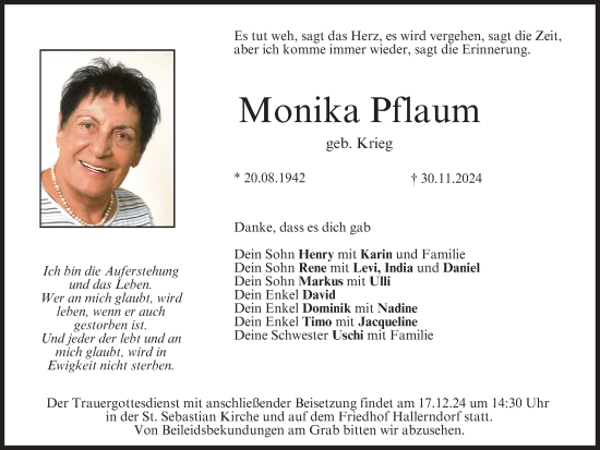 Anzeige von Monika Pflaum von MGO
