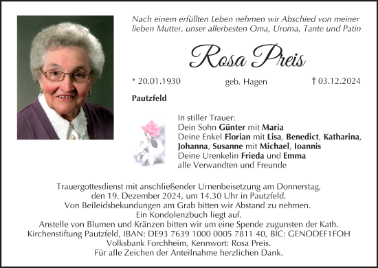Anzeige von Rosa Preis von MGO