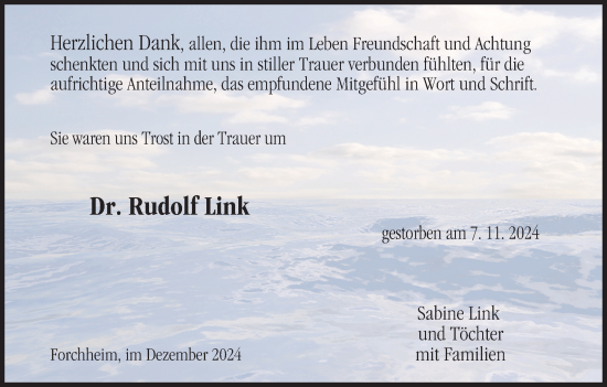 Anzeige von Rudolf Link von MGO