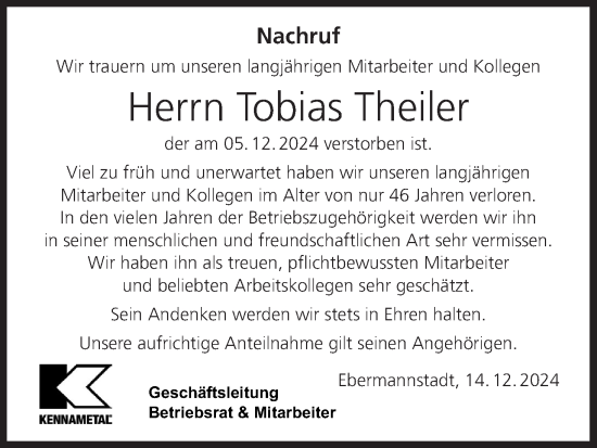 Anzeige von Tobias Theiler von MGO